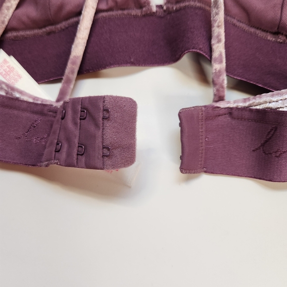 Pink Victoria's Secret Large Unlined Women's Bralette Bra Crushed Velvet - Picture 5 of 11